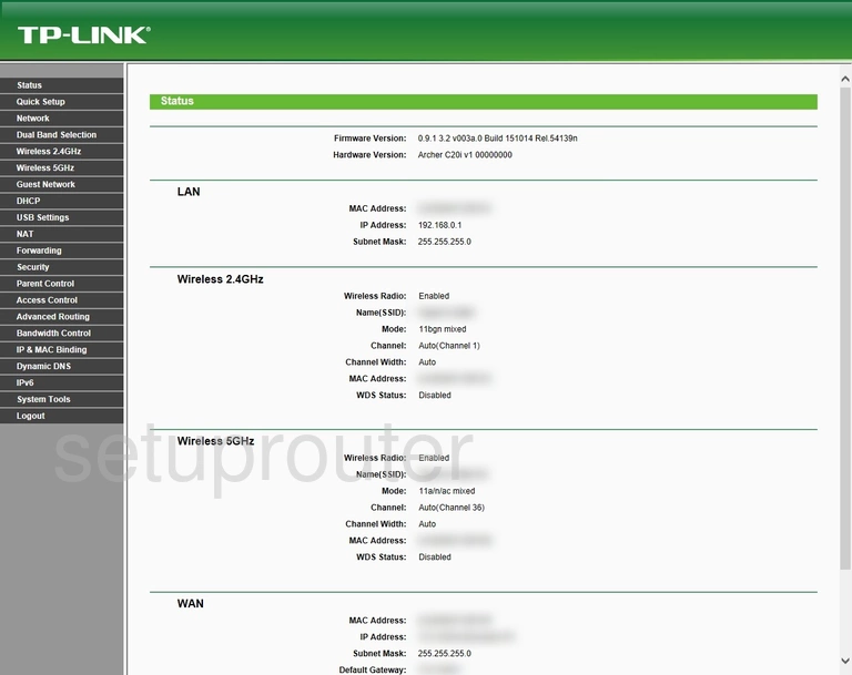 router status mac address internet IP