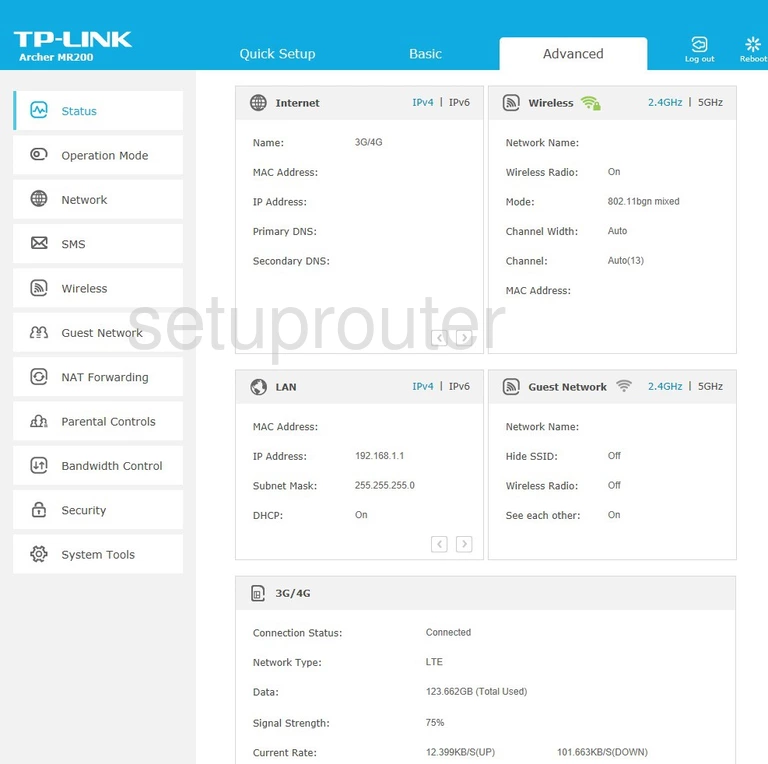 router status mac address internet IP