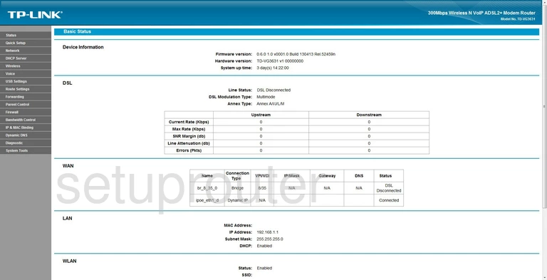 router status mac address internet IP