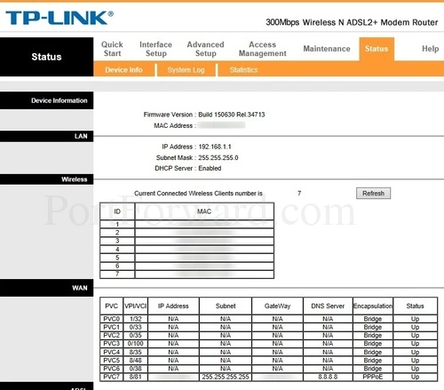 TP-Link TD-W8961N Device Info