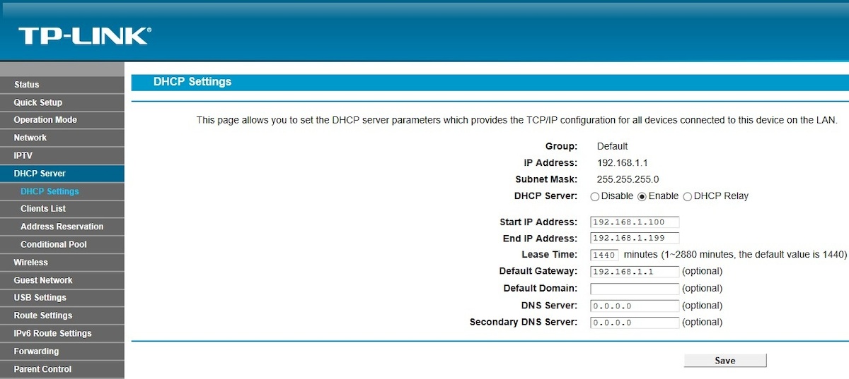 All Screenshots for the TP-Link TD-W9970