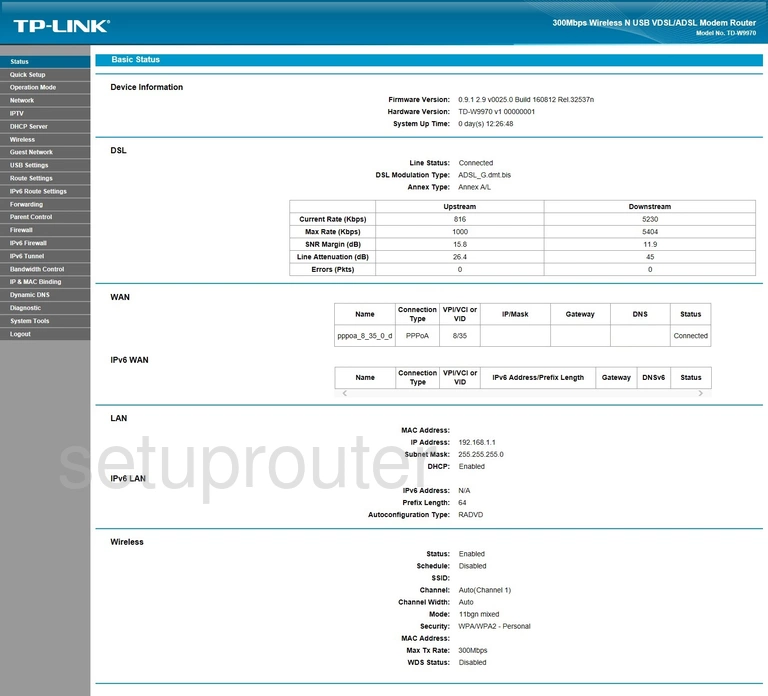 router status mac address internet IP