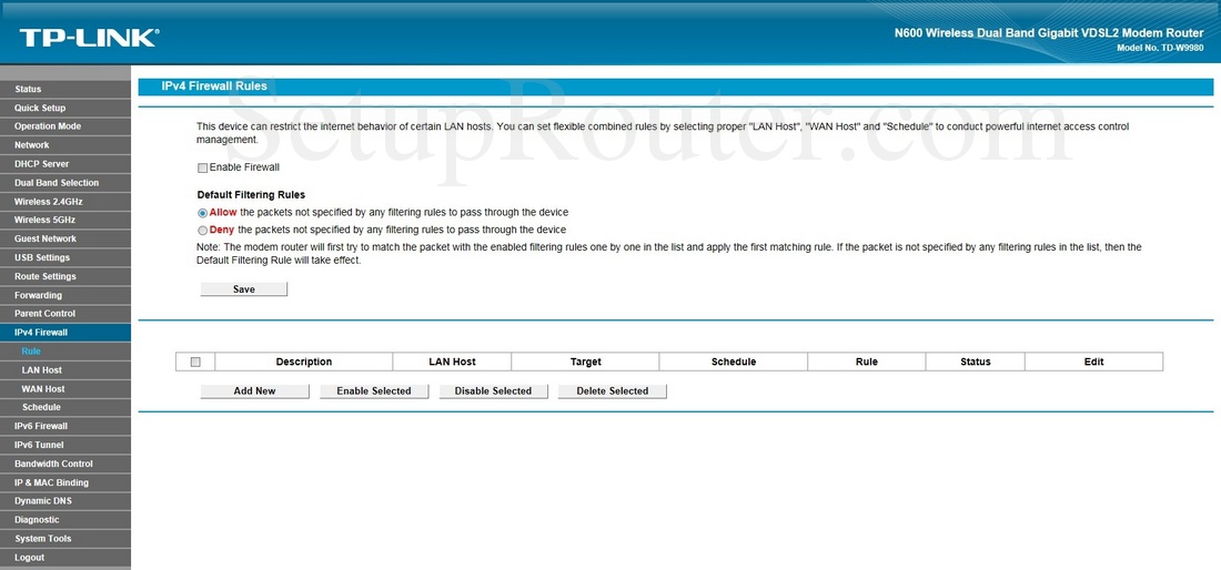 Настройка firewall tp link