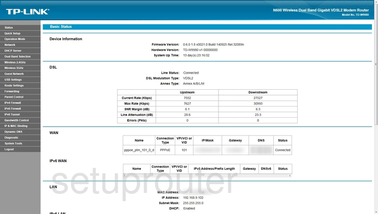 router status mac address internet IP