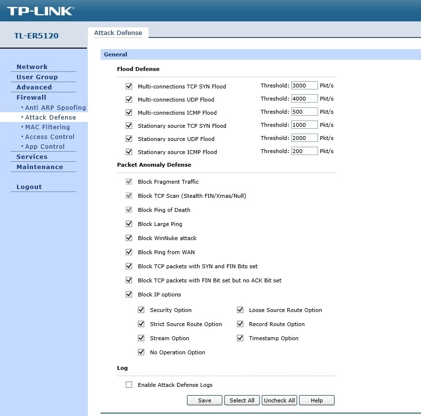 Настройка firewall tp link