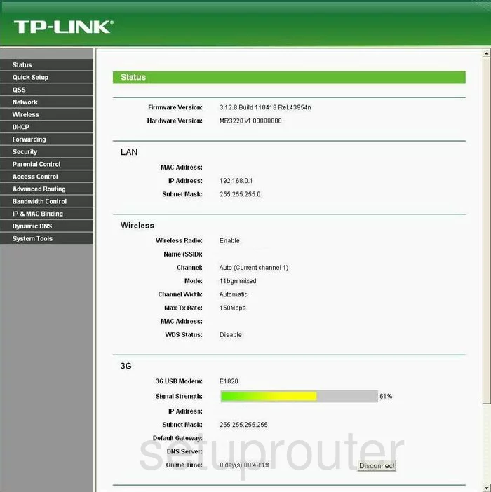 router status mac address internet IP