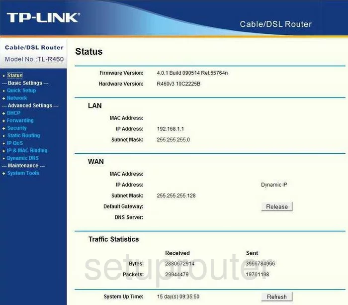 router status mac address internet IP