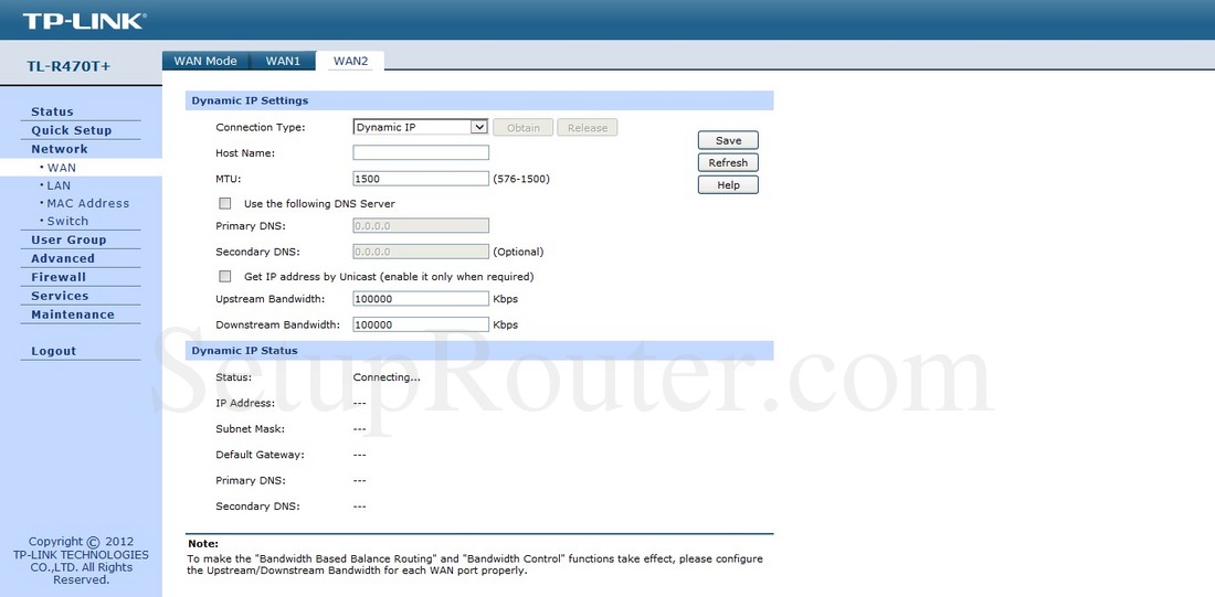 Настройка роутера tl r470t