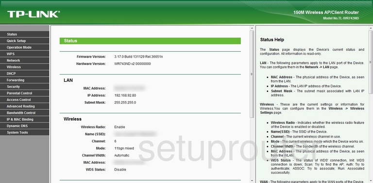 router status mac address internet IP