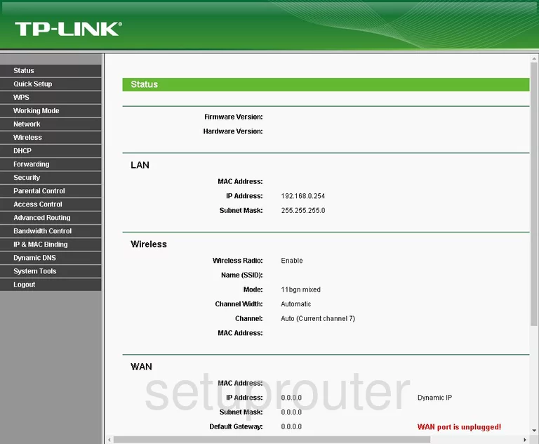 router status mac address internet IP