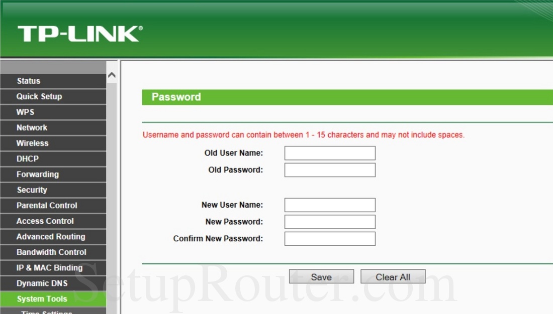 tp link wr841n router password