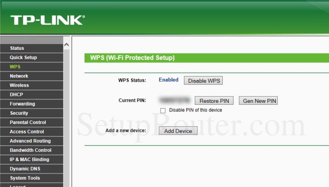 Tp Link Tl Wr841n V9 Screenshot Wps