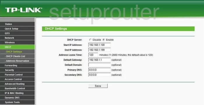 router DHCP lan mac address binding internet settings