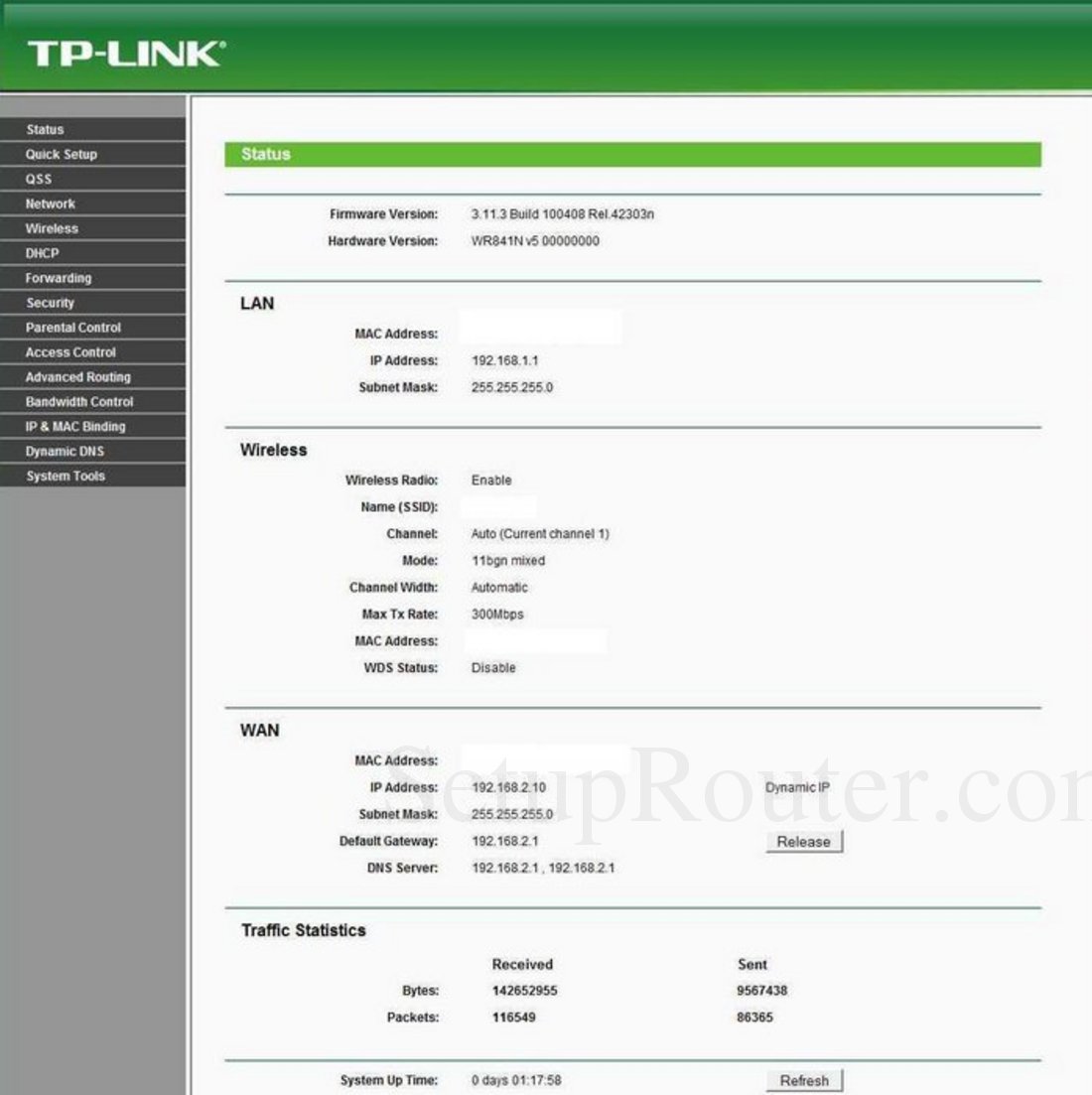 Tp Link Tl Wr841n Screenshot Status