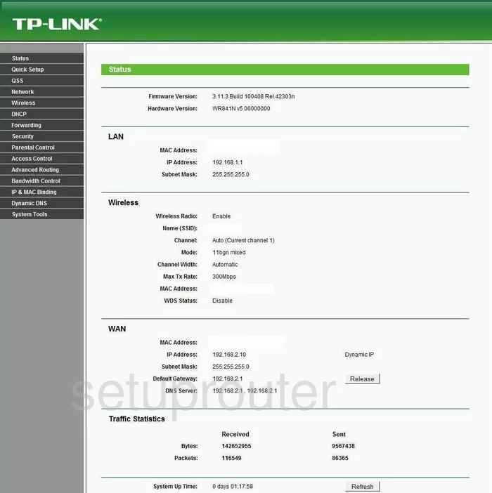 router status mac address internet IP