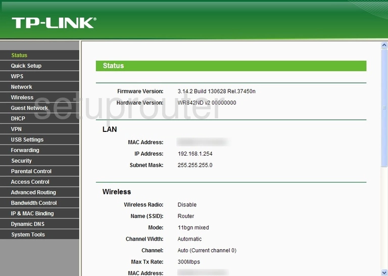 router status mac address internet IP