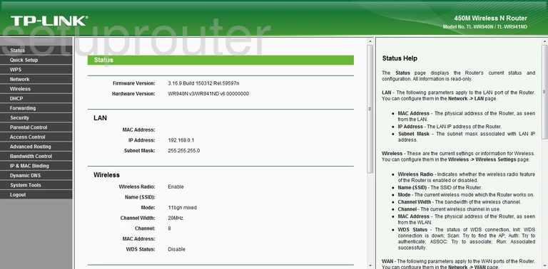 router status mac address internet IP