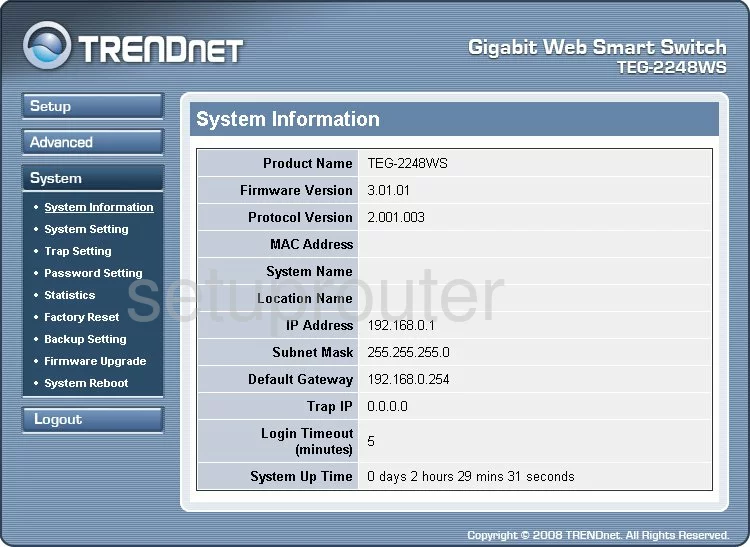 router status mac address internet IP