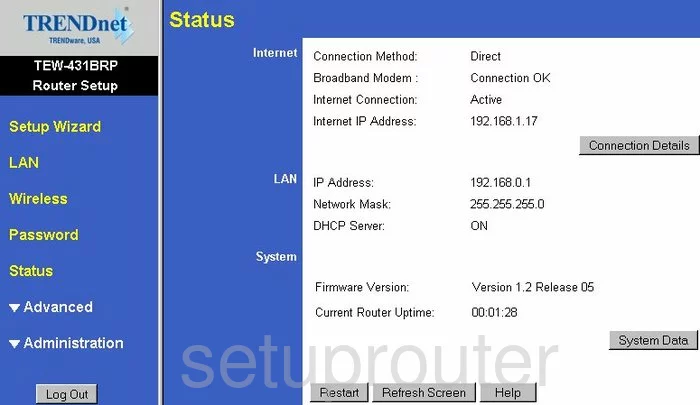 router status mac address internet IP