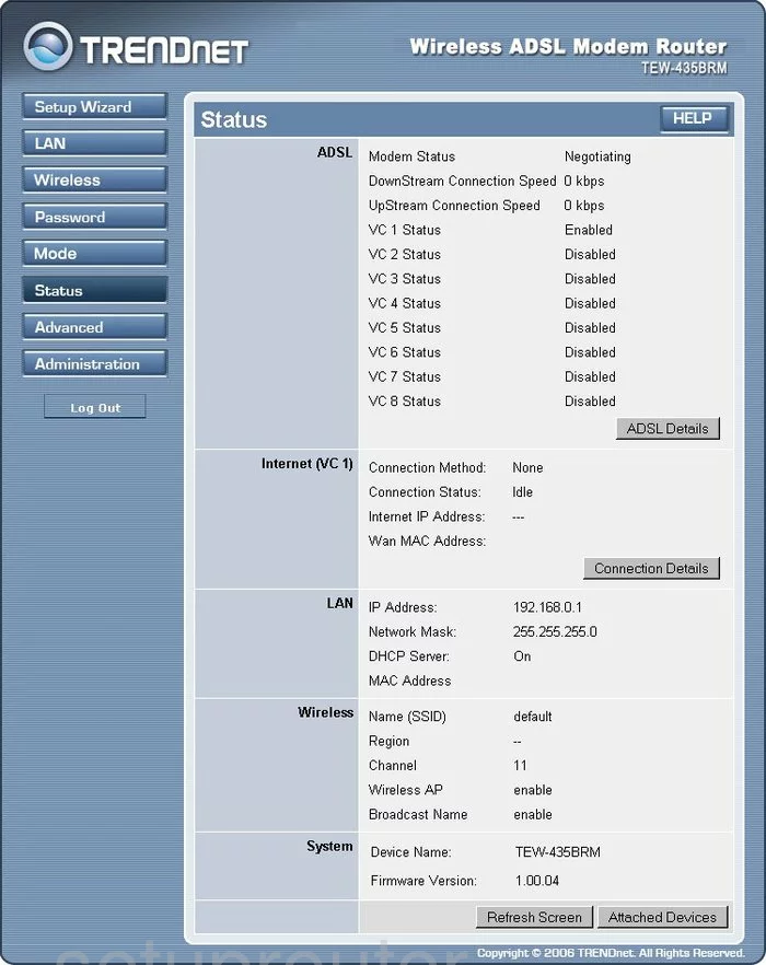 router status mac address internet IP