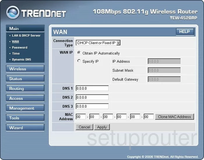 router wan setup