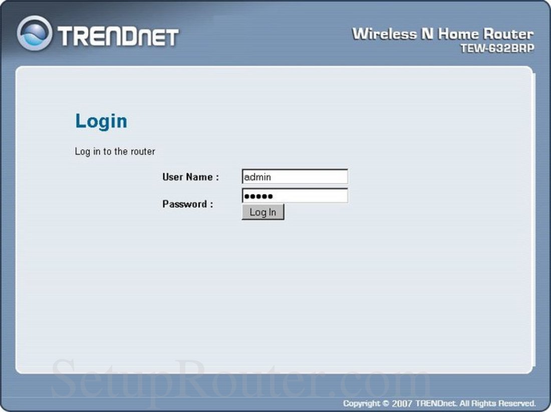 TEW632BRP Screenshot Login