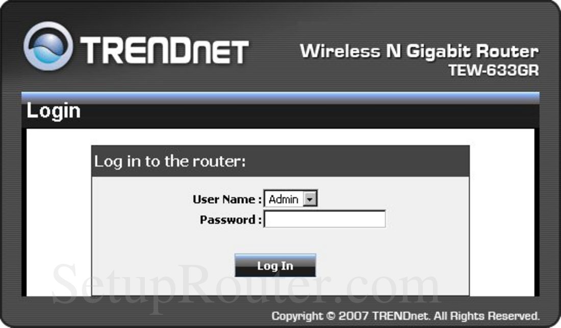 TEW633GR Screenshot Login