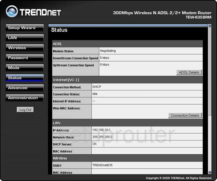 router status mac address internet IP