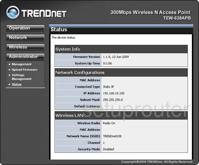 router status mac address internet IP