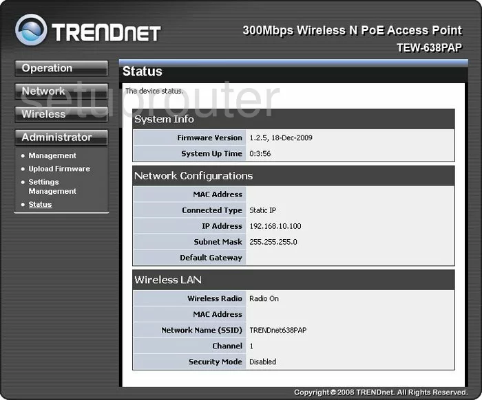 router status mac address internet IP