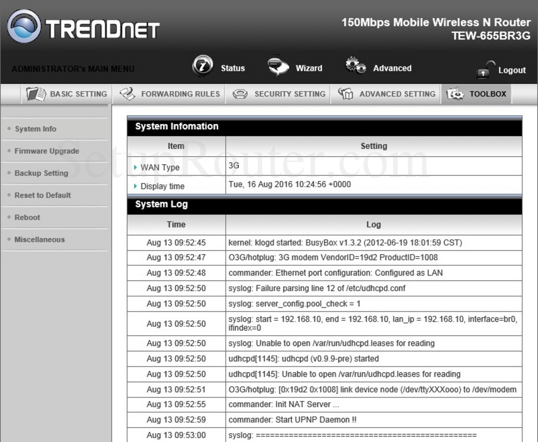 Настройка роутера trendnet tew 655br3g