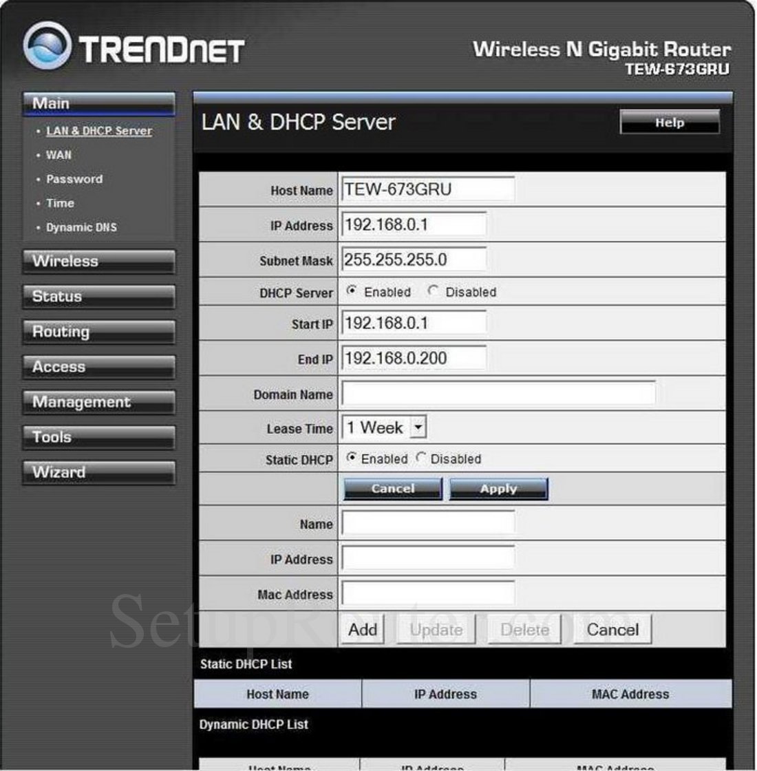 Как настроить роутер trendnet 673gru