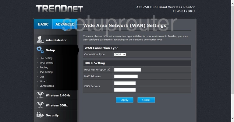 router wan setup