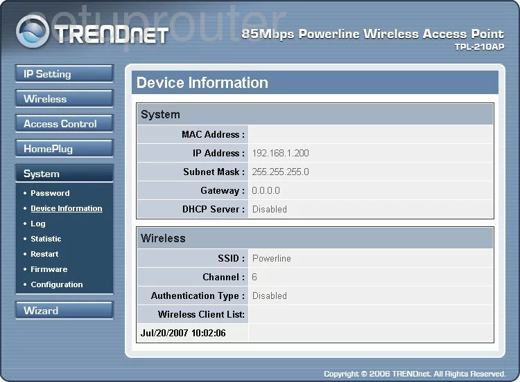 router status mac address internet IP