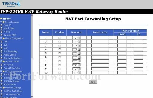 TRENDnet TVP-224HR port forward