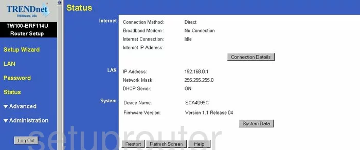 router status mac address internet IP