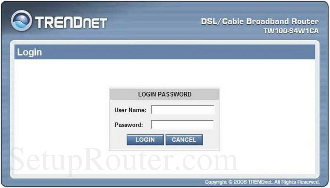 TW100S4W1CA Screenshot Login