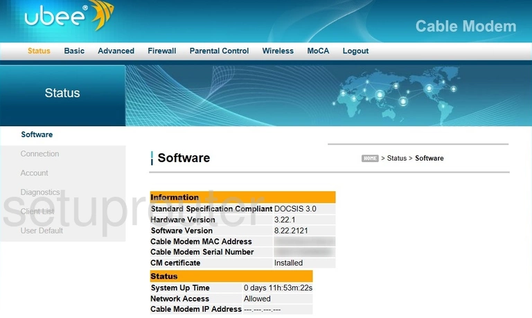 router status mac address internet IP