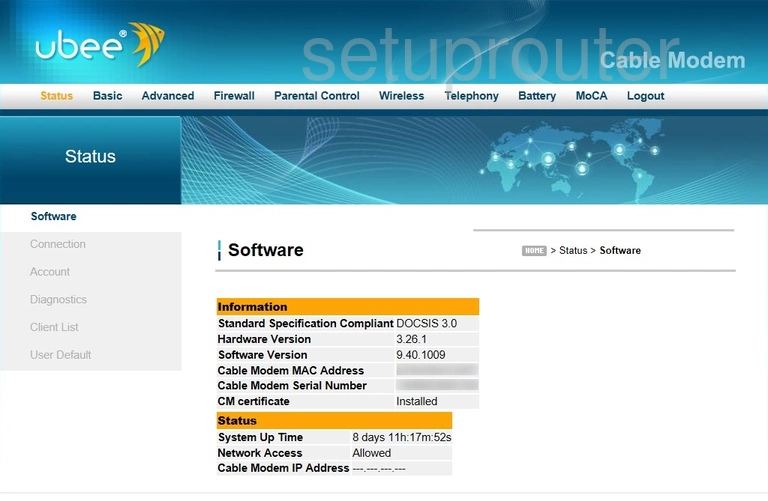 router status mac address internet IP