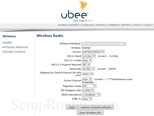 Ubee DVW3201B Screenshots