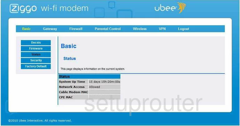 router status mac address internet IP