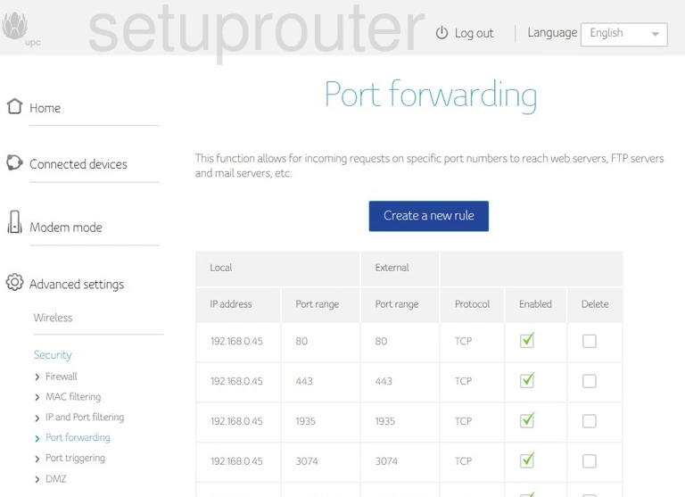 port forwarding nat screenshot