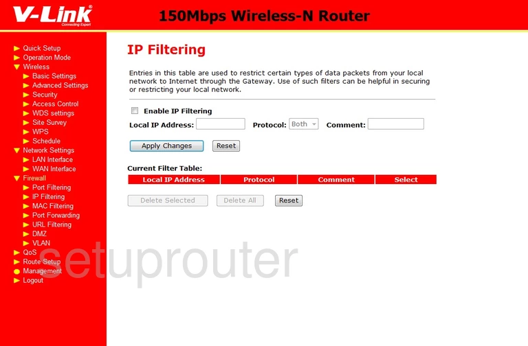 router ip filter