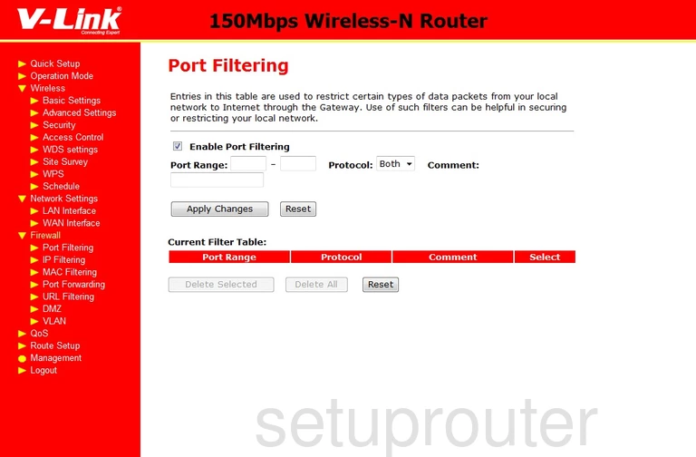 router port filter