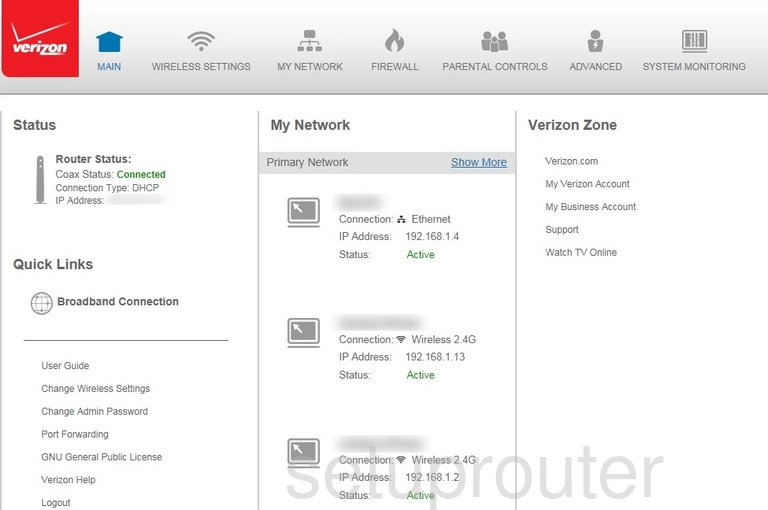 router status mac address internet IP