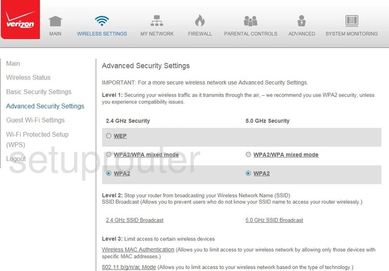 wifi advanced security settings wireless