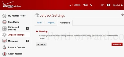 Verizon Jetpack MiFi 6620L Advanced Warning