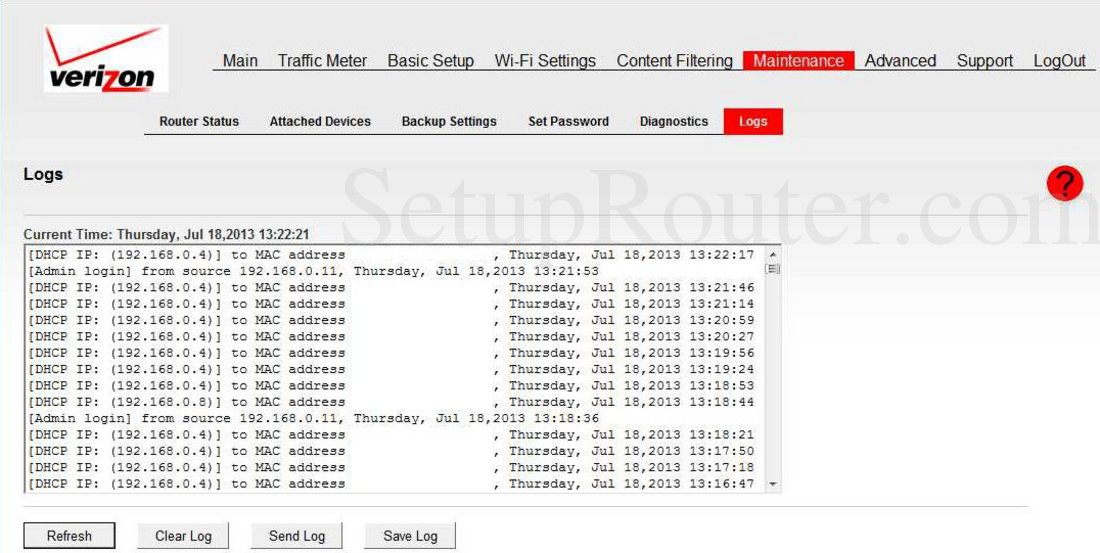 Verizon MBR1515LVW Screenshot Logs