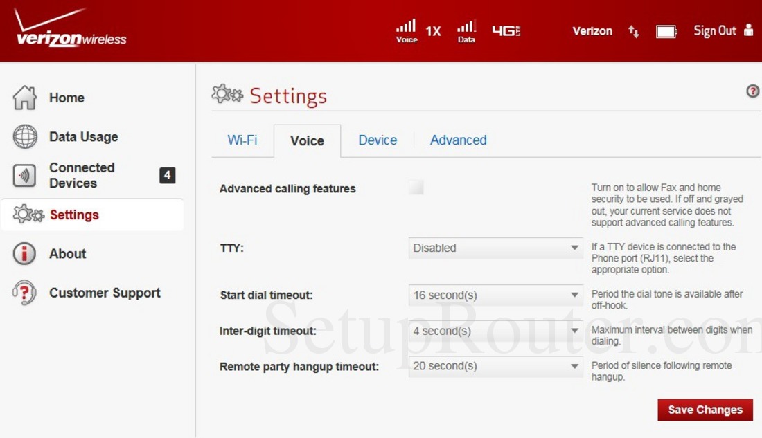Verizon T1114 Screenshot Voice