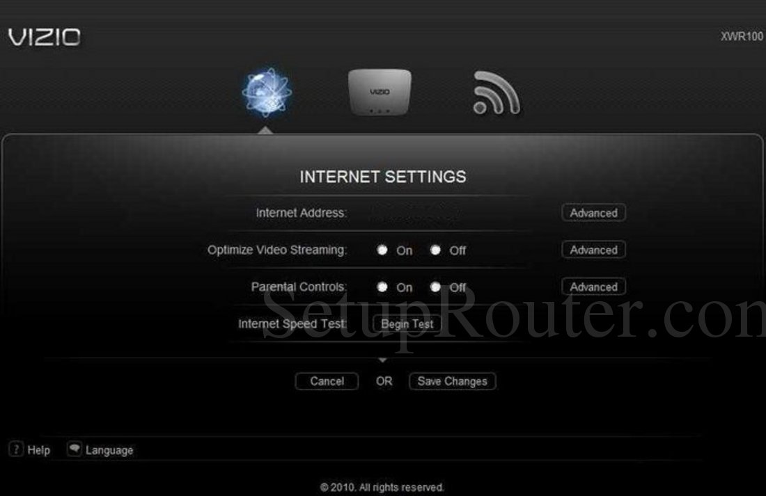 Vizio XWR100 Screenshot Settings